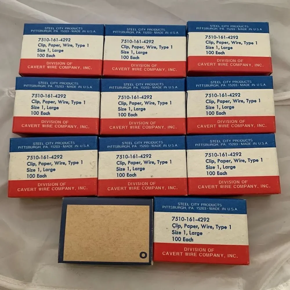 11 Boxes Steel City No. 1 Gem Paper Clips Pittsburgh Pa